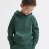 Reiss Midnight Green Alexander Junior Oversized Garment Dye Jersey Hoodie -Style Trend Shop 141 112s