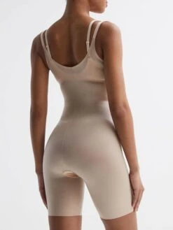 Reiss Champagne Spanx Shapewear Open-Bust Mid-Thigh Bodysuit -Style Trend Shop 141 122s3