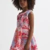 Reiss Pink Print Max Junior Floral Print Pleated Dress -Style Trend Shop 163181s