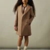 Reiss Camel Harlow Junior Mid Length Wool Blend Coat -Style Trend Shop 172523s