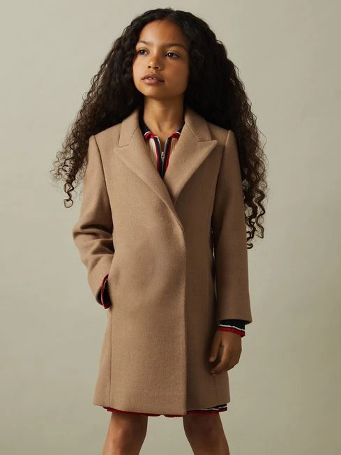 Reiss Camel Harlow Junior Mid Length Wool Blend Coat 5 Reiss Camel Harlow Junior Mid Length Wool Blend Coat - Image 3