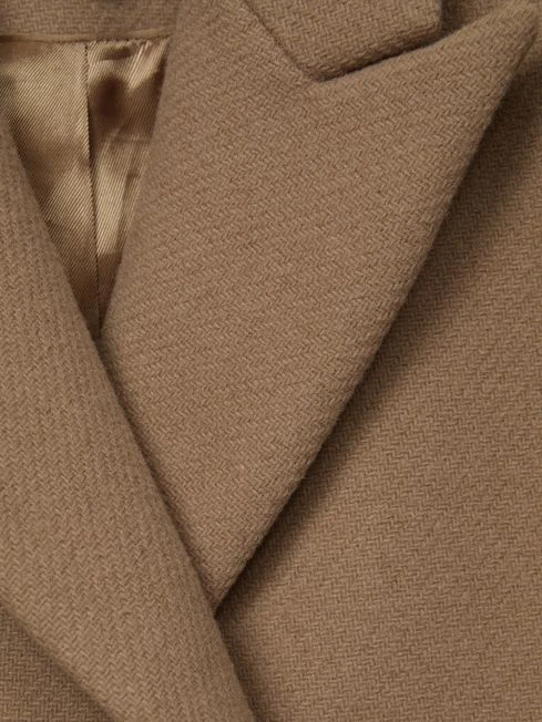 Reiss Camel Harlow Junior Mid Length Wool Blend Coat 6 Reiss Camel Harlow Junior Mid Length Wool Blend Coat - Image 4