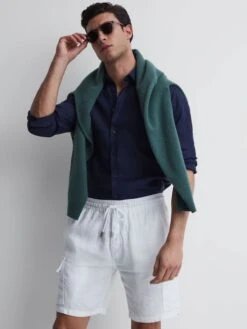 Reiss White Baie Vilebrequin Linen Shorts 11 Reiss White Baie Vilebrequin Linen Shorts -Style Trend Shop 198700s5