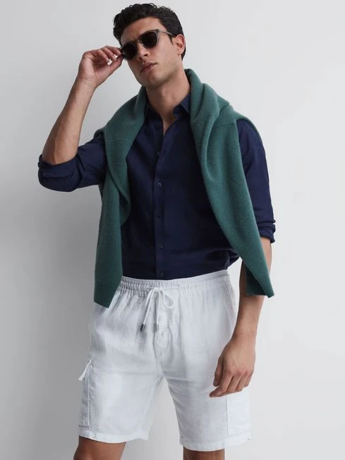 Reiss White Baie Vilebrequin Linen Shorts 7 Reiss White Baie Vilebrequin Linen Shorts - Image 5