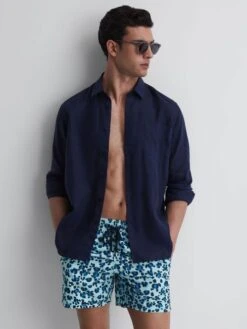 Reiss Blue Multi Moorea Vilebrequin Leopard Print Swim Shorts -Style Trend Shop 199 963s5