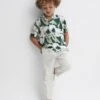 Reiss Green Saxon Junior Cuban Collar Short Sleeve Shirt -Style Trend Shop 229 177s