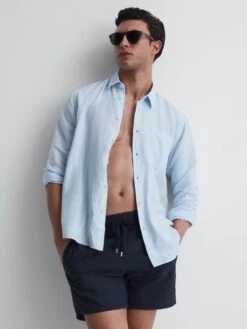 Reiss Navy Moorea Vilebrequin Plain Swim Shorts -Style Trend Shop 243 026s5