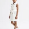 Reiss White Natalie Senior Sleeveless Belted Dress -Style Trend Shop 257 512s