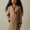 Reiss Camel Harlow Senior Mid Length Wool Blend Coat -Style Trend Shop 267893s