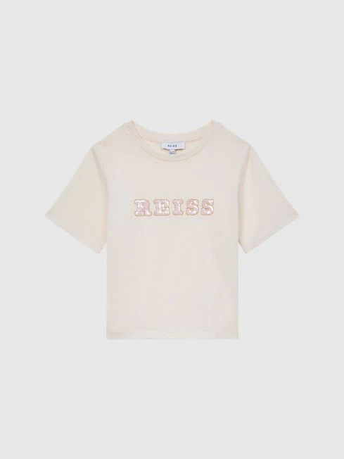 Reiss Pale Pink Jasmine Junior Sequin T-Shirt 4 Reiss Pale Pink Jasmine Junior Sequin T-Shirt - Image 2