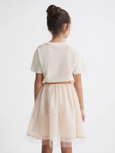 Reiss Pale Pink Jasmine Junior Sequin T-Shirt 7 Reiss Pale Pink Jasmine Junior Sequin T-Shirt - Image 5