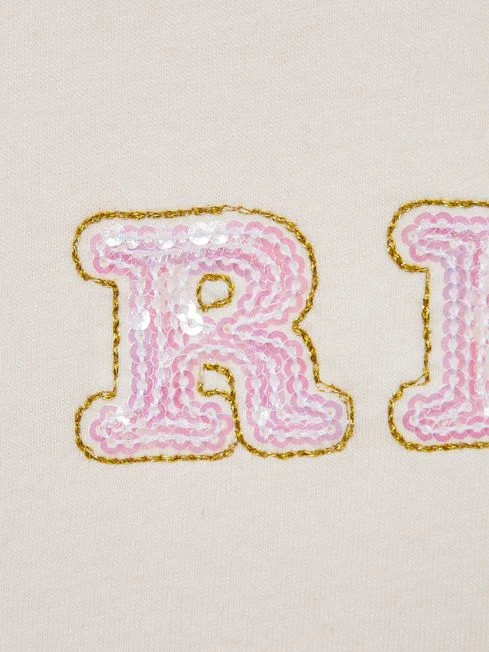 Reiss Pale Pink Jasmine Junior Sequin T-Shirt 8 Reiss Pale Pink Jasmine Junior Sequin T-Shirt - Image 6