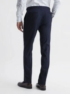 Reiss Blue Broadgate Prince Of Wales Check Mixer Trousers -Style Trend Shop 2XP798s5