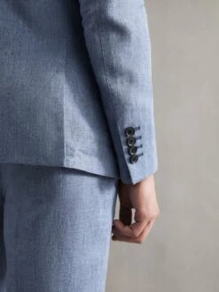 Reiss Chambray Cheltenham Slim Fit Double Breasted Linen Blazer 13 Reiss Chambray Cheltenham Slim Fit Double Breasted Linen Blazer -Style Trend Shop 331 870s5