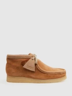 Reiss Tan Clarks Originals Suede Wallabee Boots