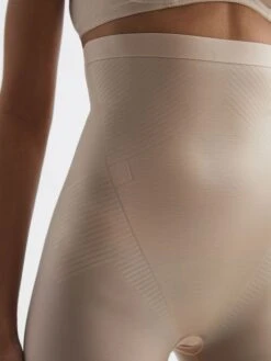 Reiss Champagne Spanx Shapewear High-Waisted Mid-Thigh Shorts -Style Trend Shop 449 737s3