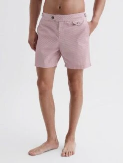 Reiss Pink Clipper Hemingsworth Seersucker Swim Shorts -Style Trend Shop 450 355s3