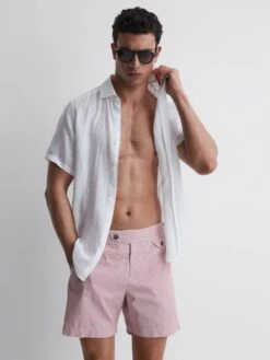 Reiss Pink Clipper Hemingsworth Seersucker Swim Shorts -Style Trend Shop 450 355s5
