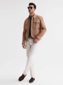 Reiss Navy Venice Linen Crew Neck T-Shirt -Style Trend Shop 465 454s6