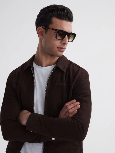 Reiss Eyewear By David Beckham Squared Tortoiseshell Sunglasses 4 Reiss Eyewear By David Beckham Squared Tortoiseshell Sunglasses - Image 2