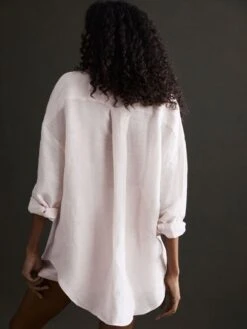 Reiss Pink Ellis Oversized Long Sleeve Shirt -Style Trend Shop 510 729s4