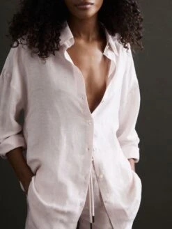 Reiss Pink Ellis Oversized Long Sleeve Shirt -Style Trend Shop 510 729s5