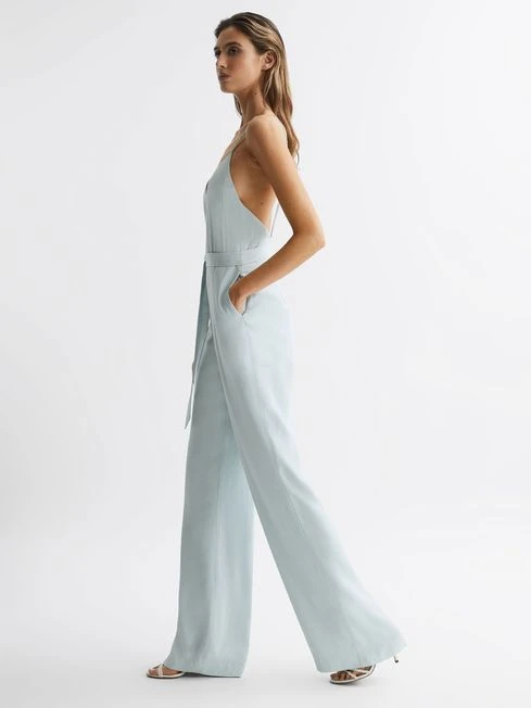 Reiss Green Irina Embellished Wide Leg Jumpsuit 3 Reiss Green Irina Embellished Wide Leg Jumpsuit