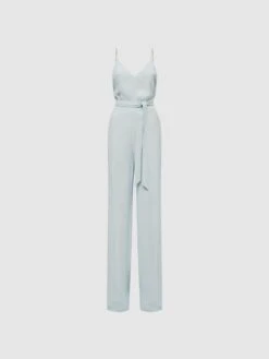 Reiss Green Irina Embellished Wide Leg Jumpsuit 10 Reiss Green Irina Embellished Wide Leg Jumpsuit -Style Trend Shop 511 904s2