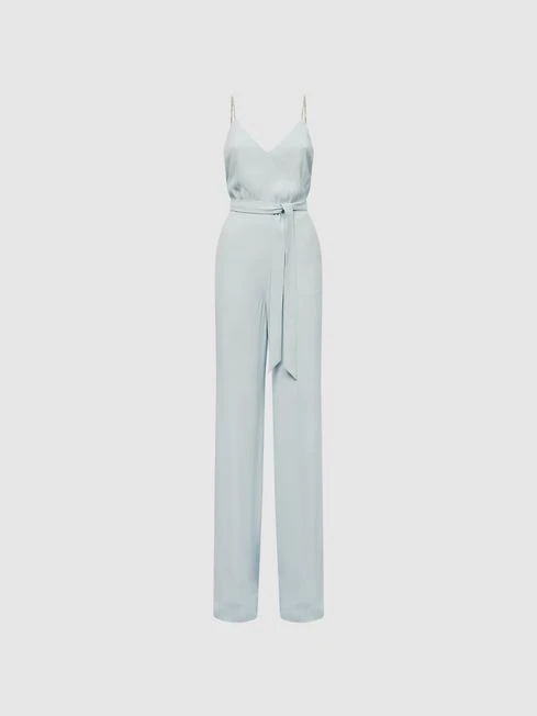 Reiss Green Irina Embellished Wide Leg Jumpsuit 4 Reiss Green Irina Embellished Wide Leg Jumpsuit - Image 2