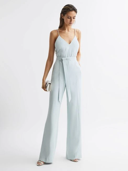 Reiss Green Irina Embellished Wide Leg Jumpsuit 5 Reiss Green Irina Embellished Wide Leg Jumpsuit - Image 3