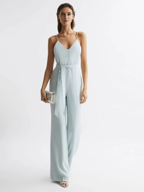 Reiss Green Irina Embellished Wide Leg Jumpsuit 9 Reiss Green Irina Embellished Wide Leg Jumpsuit - Image 7