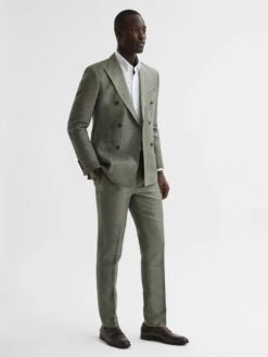 Reiss Sage Riva Wool-Linen Blend Trousers -Style Trend Shop 517703s3