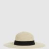 Reiss Natural Lexi Woven Wide Brim Hat