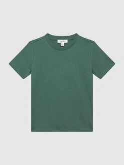 Reiss Pine Green Bless Senior Crew Neck T-shirt -Style Trend Shop 579 771s2