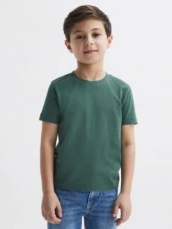 Reiss Pine Green Bless Senior Crew Neck T-shirt -Style Trend Shop 579 771s3