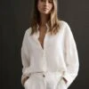 Reiss Ivory Ellis Oversized Long Sleeve Shirt -Style Trend Shop 588 926s