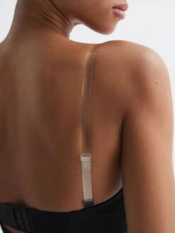 Reiss Black Spanx Shapewear Strapless Mid-Thigh Bodysuit With Cups -Style Trend Shop 597 704s4