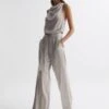 Reiss Neutral Rose Sleeveless Cowl Neck Jumpsuit -Style Trend Shop 633055s