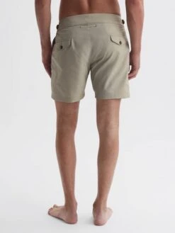 Reiss Stone Kulbir Gurka Hemingsworth Front Pleat Swim Shorts 10 Reiss Stone Kulbir Gurka Hemingsworth Front Pleat Swim Shorts -Style Trend Shop 661 415s4