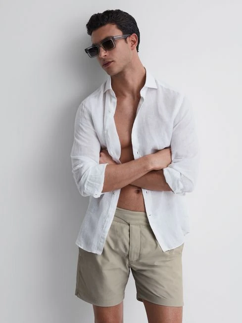 Reiss Stone Kulbir Gurka Hemingsworth Front Pleat Swim Shorts 7 Reiss Stone Kulbir Gurka Hemingsworth Front Pleat Swim Shorts - Image 5