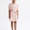Reiss Pink Naomi Junior Puff Sleeve Belted Dress -Style Trend Shop 692 205s