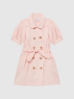 Reiss Pink Naomi Junior Puff Sleeve Belted Dress 11 Reiss Pink Naomi Junior Puff Sleeve Belted Dress -Style Trend Shop 692 205s2