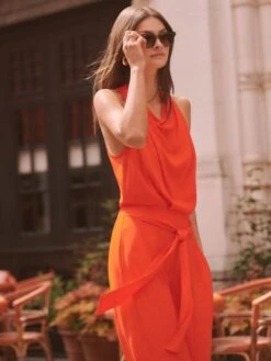 Reiss Orange Riley Cowl Neck Wide Leg Jumpsuit
