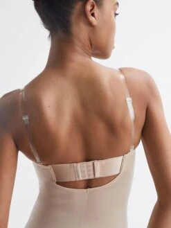 Reiss Champagne Spanx Shapewear Strapless Mid-Thigh Bodysuit With Cups -Style Trend Shop 726 184s3