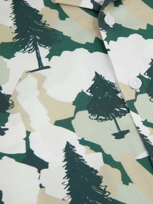 Reiss Green Saxon Senior Cuban Collar Short Sleeve Shirt 8 Reiss Green Saxon Senior Cuban Collar Short Sleeve Shirt - Image 6