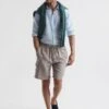 Reiss Camel Baie Vilebrequin Linen Shorts
