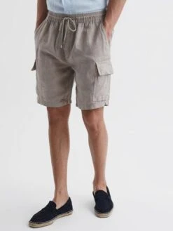 Reiss Camel Baie Vilebrequin Linen Shorts -Style Trend Shop 798011s3