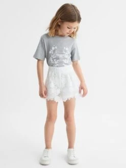 Reiss Grey Marl Bobbi Junior Motif Crew Neck T-Shirt 10 Reiss Grey Marl Bobbi Junior Motif Crew Neck T-Shirt -Style Trend Shop 811498s3