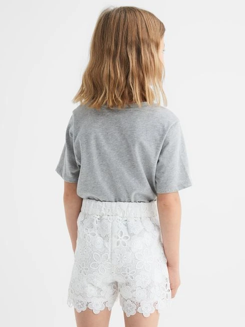 Reiss Grey Marl Bobbi Junior Motif Crew Neck T-Shirt 7 Reiss Grey Marl Bobbi Junior Motif Crew Neck T-Shirt - Image 5