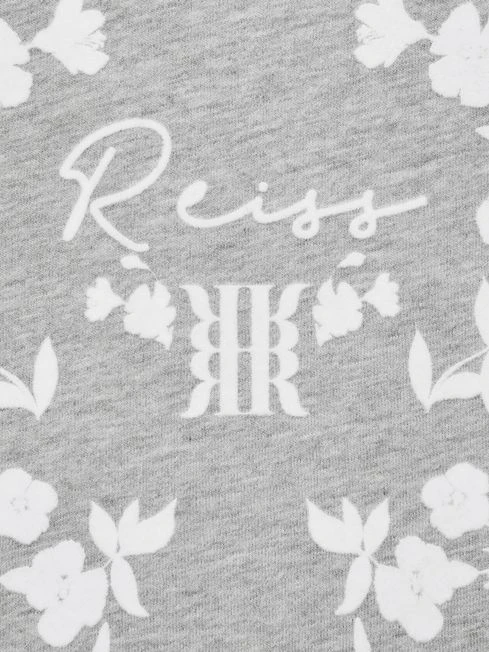 Reiss Grey Marl Bobbi Junior Motif Crew Neck T-Shirt 8 Reiss Grey Marl Bobbi Junior Motif Crew Neck T-Shirt - Image 6